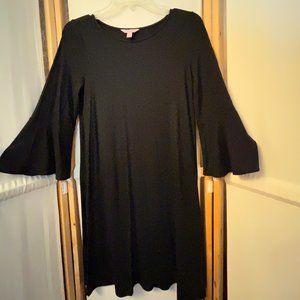Lilly Pulitzer Sz S Black Ophelia 3/4 Bell Sleeves Swing Dress